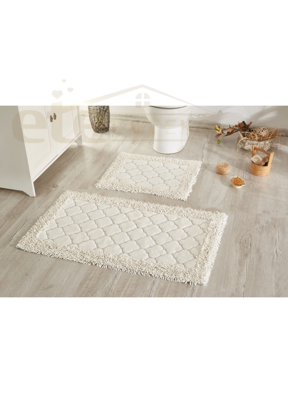 ÇAPA HOME PAMUK 2'Lİ BANYO PASPASI KREM 8696474231595